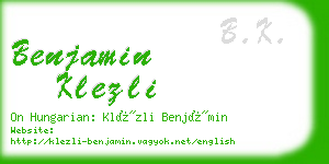 benjamin klezli business card